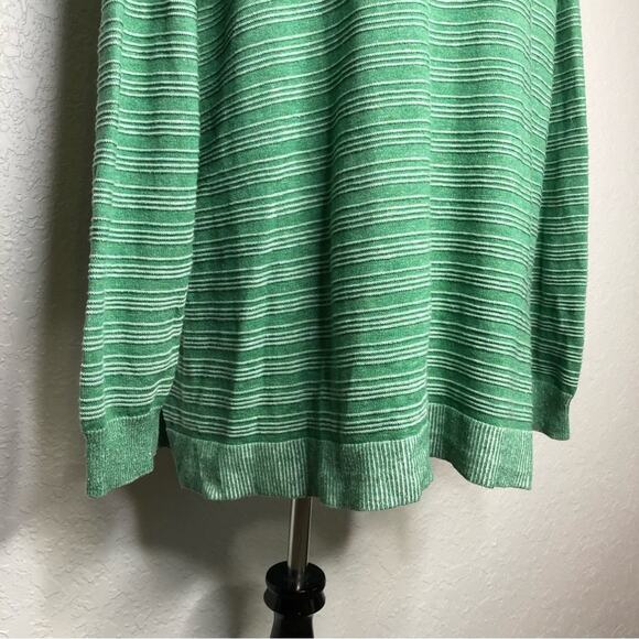Soft Surroundings green and white striped tunic sweater size 3X - Picture 10 of 14